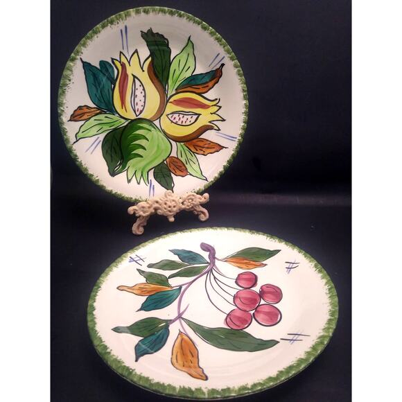 Vintage PV Perry Vielle Hand Painted salad Plates - Picture 1 of 6